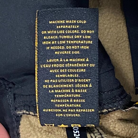 CAT Caterpillar Work Pants Mens 36 x 30 Black Canvas Fleece Lined Insulated - Picture 14 of 14